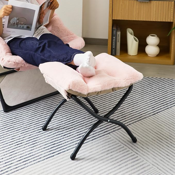 15" Folding Ottoman, Foldable Footrest Stool, Portable Small Foot Stool - Image 9