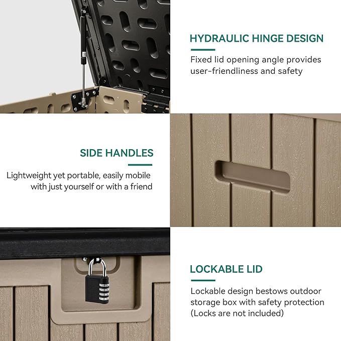 YITAHOME 230 Gallon Double-Wall Deck Box - Image 6