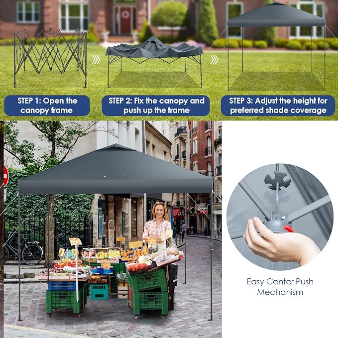 Tangkula 10x10 Ft Pop Up Canopy, Easy Set-up Instant Tent - Image 3
