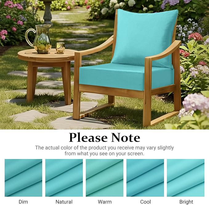 downluxe 19x19 Outdoor Chair Cushions, Waterproof Fade Resistant Patio - Image 8