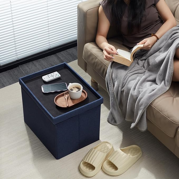 AmasSmile 2Pack Blue Ottoman - Image 2