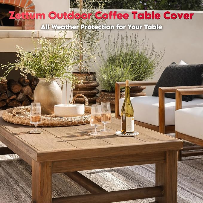 Zettum Outdoor Coffee Table Cover – Coffee Table Cover Rectangle Waterproof & - Image 7