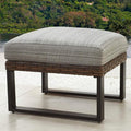 PatioFestival Patio Ottoman Outdoor Cushioned Wicker Foot Stool by PatioFestival