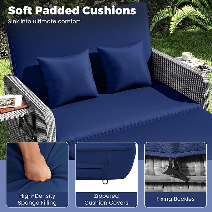HAPPYGRILL Patio Rattan Wicker Daybed - Image 6