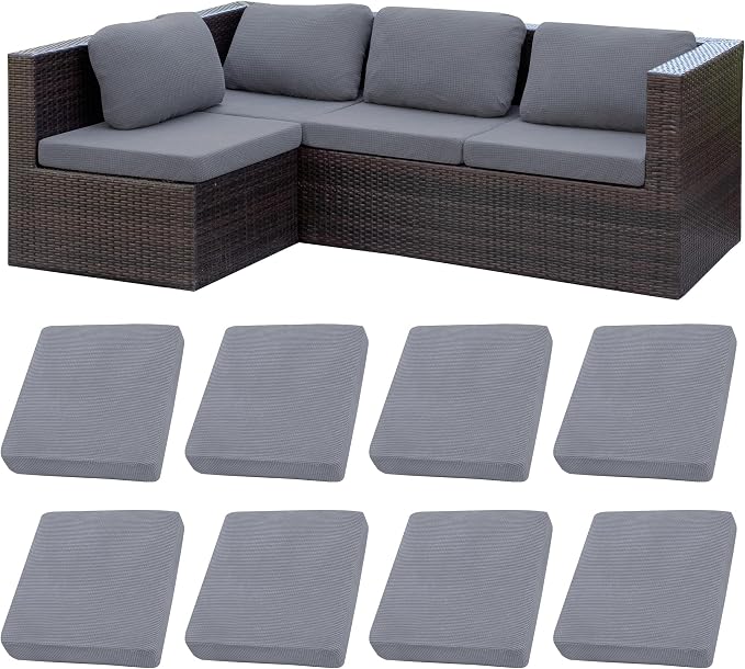 8Pcs Stretch Patio Cushion Covers, Outdoor Couch Covers Replacement, Outdoor by BIETYONE