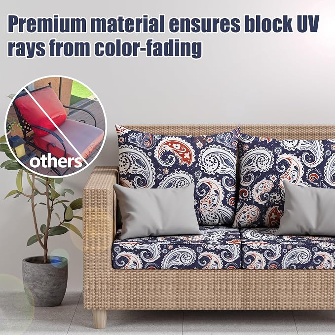 8Pcs Square Small Stretch Patio Cushion Covers, Couch & Sofa Replacement - Image 3