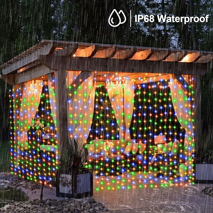ZAIYW 10x10Ft Curtain Lights Connectable Warm White & Multicolor Changing 300 - Image 7