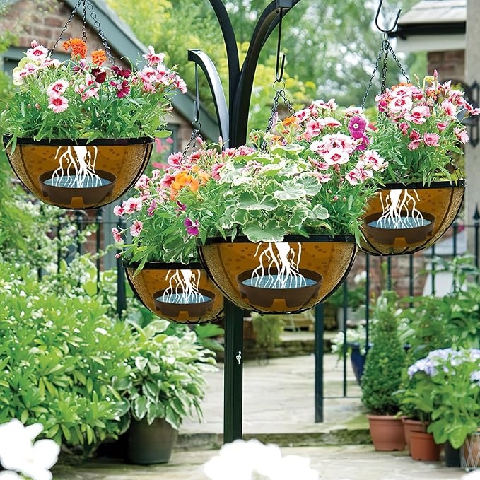 UPINS 6 Pcs Invisible Self Watering Planter, 6.7 Inches Insert Auto Plant - Image 7