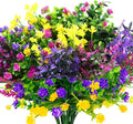 24 Bundles Artificial Fake Flowers Outdoor, 6 Styles UV Resistant No Fade Faux by YIBUKIY