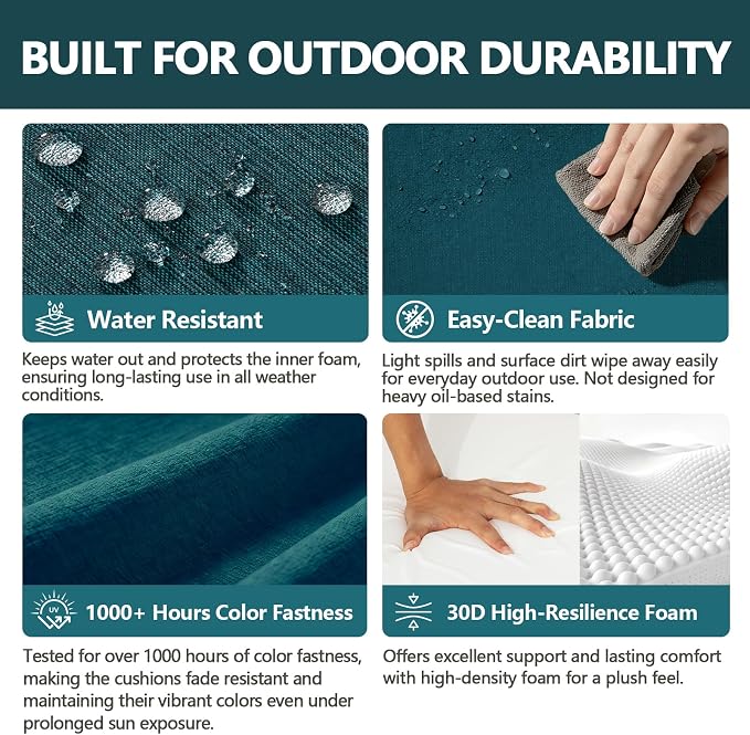 Goodgoods 24 x 28 Outdoor Patio Deep Seat Cushions 2-Pack, 1000+ Hours - Image 3