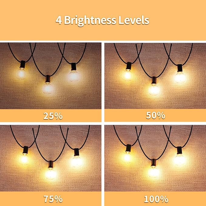 Outdoor String Lights with Remote, 50ft 25 Bulbs Low Voltage Patio Lights - Image 4