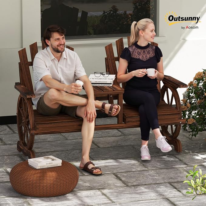 Outsunny Wooden Garden Bench - Image 2