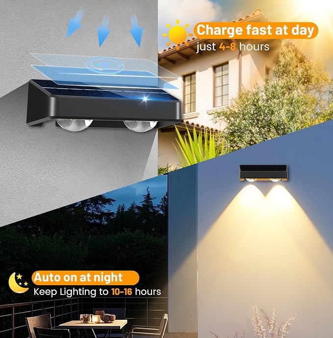 Solar Fence Lights 9-Color RGB Solar Lights Outdoor Waterproof Garden Wall - Image 4