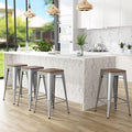 Andeworld Bar Stools Set of 4 Stackable Metal Bar Stools Industrial Counter by Andeworld