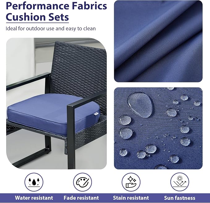 Outdoor Chair Cushions Set of 4 -Waterproof Outdoor Seat Cushions - Image 3