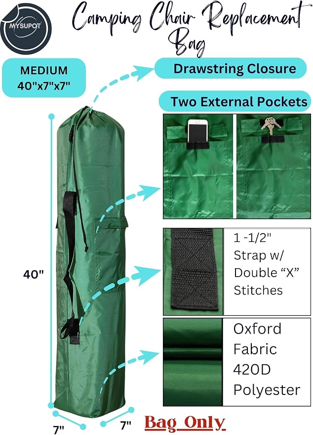 40"x7"x7" Replacement Bag for Folding Camping Chair, Camp Chairs, Yoga Mat - Image 3