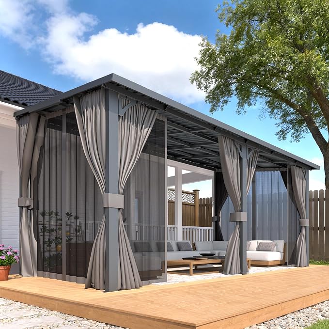 AECOJOY 16'x8' Outdoor Hardtop Metal Gazebo by AECOJOY