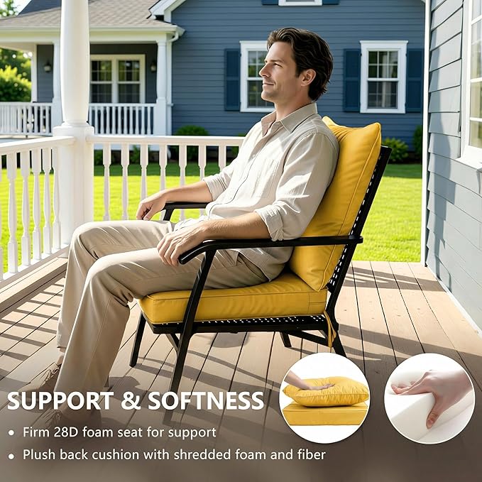 24x24 Inch Outdoor Chair Cushions Set of 2, Patio Furniture Cushions - Image 4