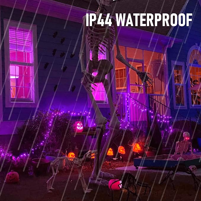 TW SHINE Purple Halloween Lights, 2 Pack 20FT 100 Count Incandescent Halloween - Image 7