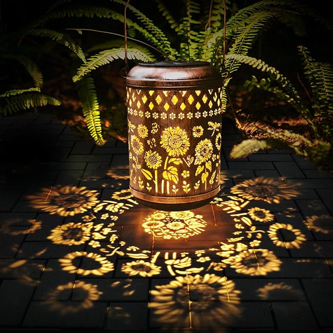 Solar Outdoor Lanterns, Sunflower GardenDecor LED Light Hanging Waterproof - Image 3