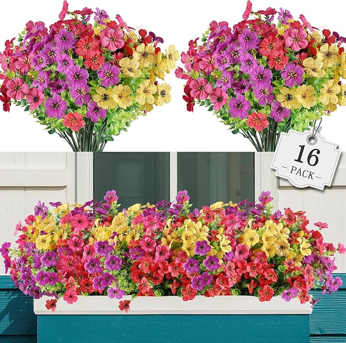 AGIRL 16 Bundles Artificial Flowers by AGIRL