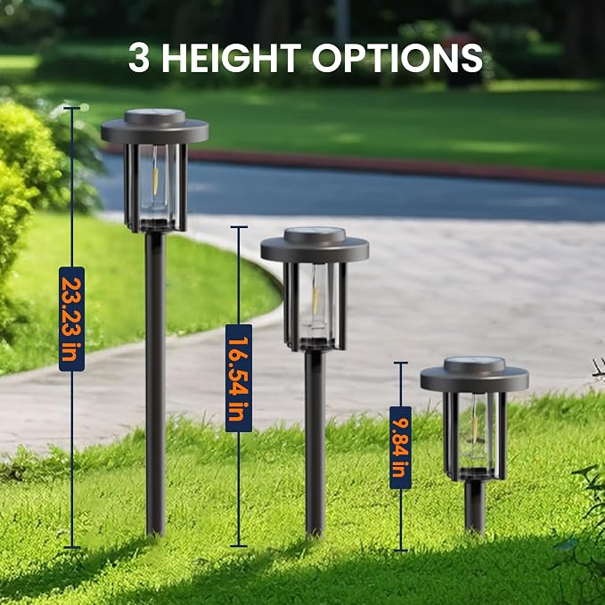 GIGALUMI Solar Pathway Lights, 3 Pack Garden Solar Outdoor Lights, IP65 - Image 2