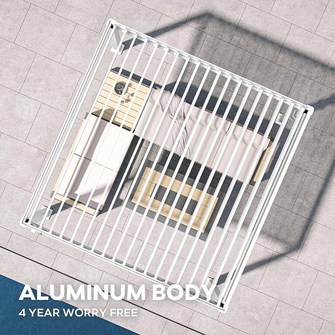Mirador 111S Round Louvered Pergola Gazebo, 10Ft x 10Ft, Full Aluminum Frame - Image 3