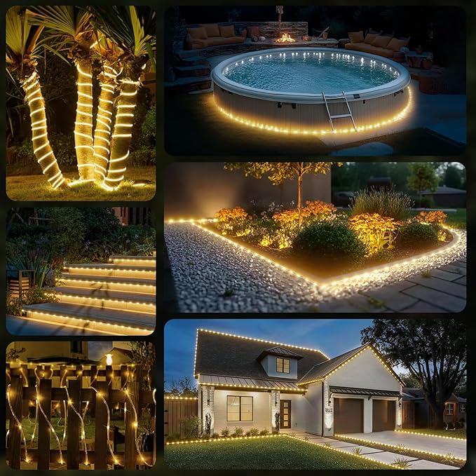 100FT 720 LED Rope Lights Outdoor Waterproof - Image 6
