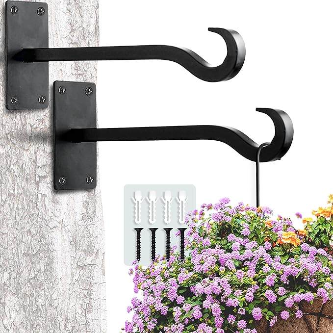 Qiang Ni Bird Feeder Hanger: 8-Inch Wall-Mounted Plant Bracket Outdoor by QiangNi