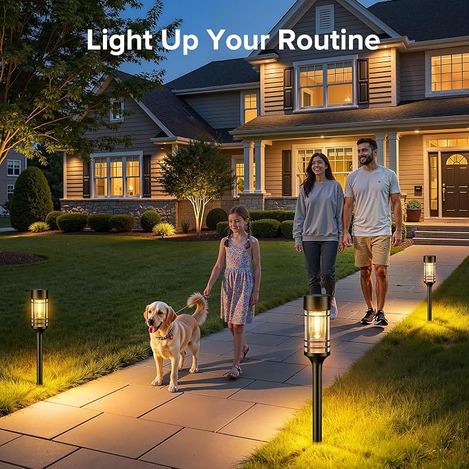LETMY Solar Pathway Lights Outdoor, 4 Pack Solar Lights Outdoor Waterproof IP65 - Image 7