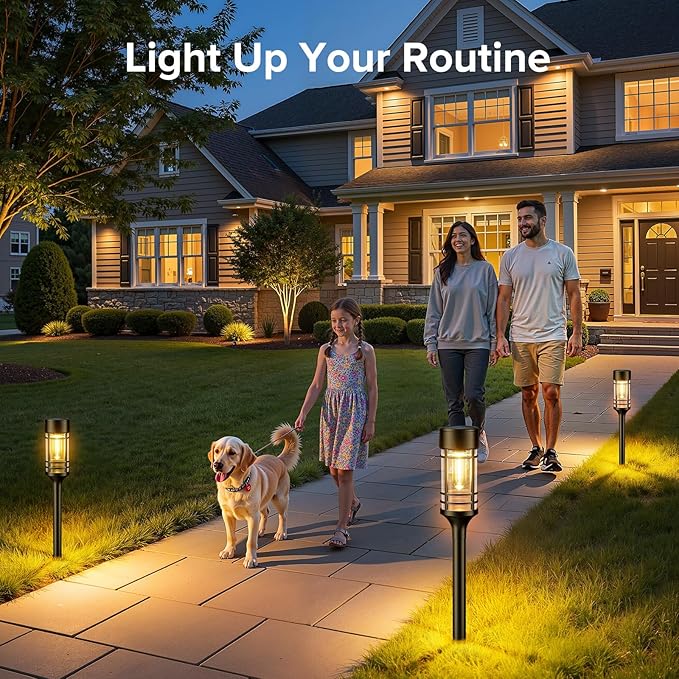 LETMY Solar Pathway Lights Outdoor, 8 Pack Solar Lights Outdoor Waterproof IP65 - Image 4