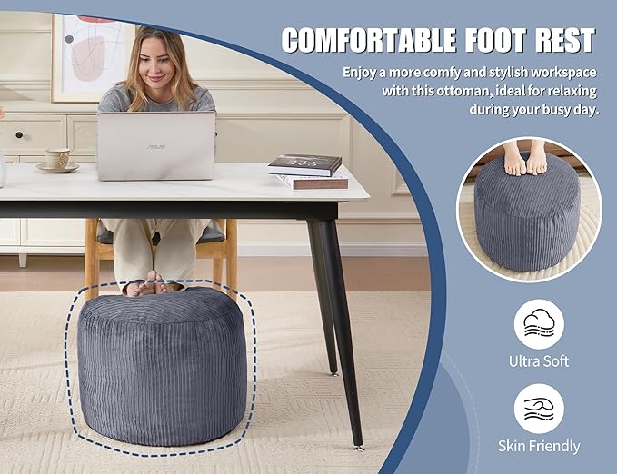 Pouf Ottoman Foot Stools with Foam Small Ottoman - Image 5