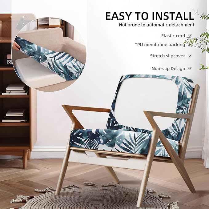8Pcs Outdoor Cushion Covers, Patio Cushion Covers, Stretch Elastic Slipcovers - Image 5