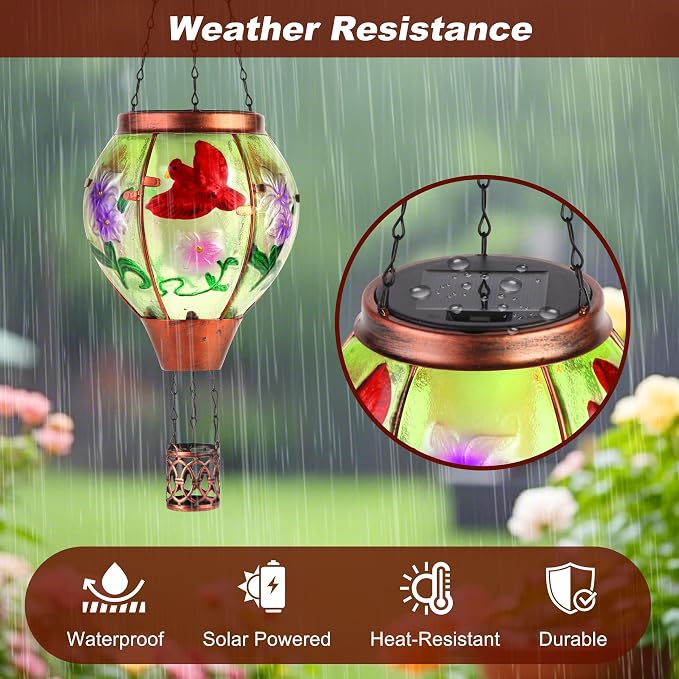 Cardinal Solar Hot Air Balloon Lantern, Outdoor Decor - Image 7