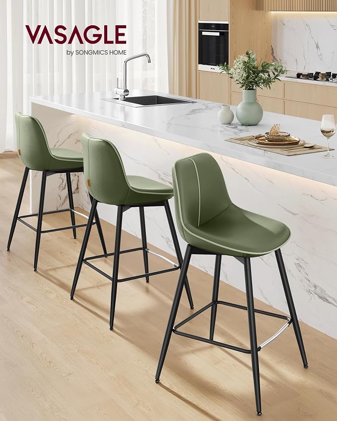 VASAGLE Bar Stools Set of 2, Counter Height Bar Stools - Image 3