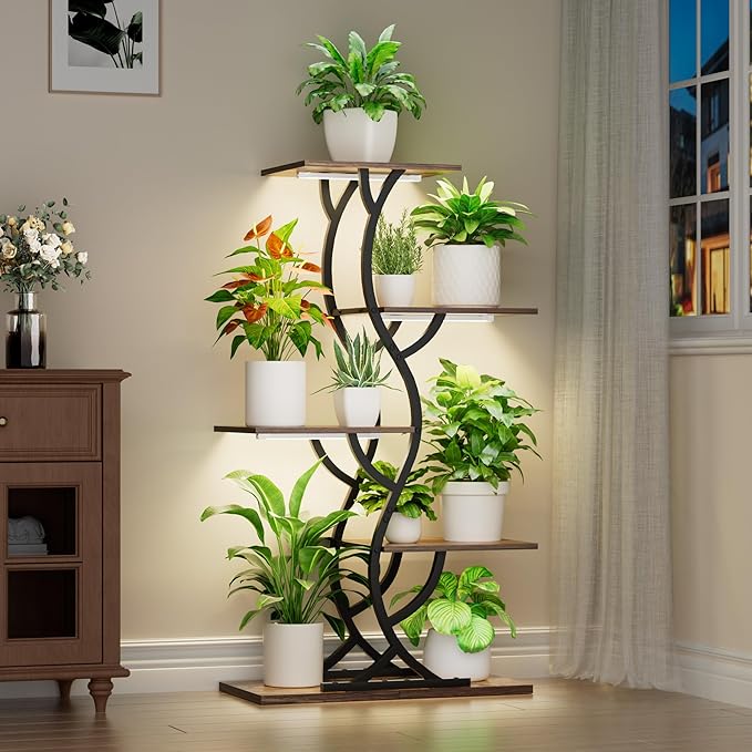 Plant Stand Indoor with Grow Lights by EVAWOO