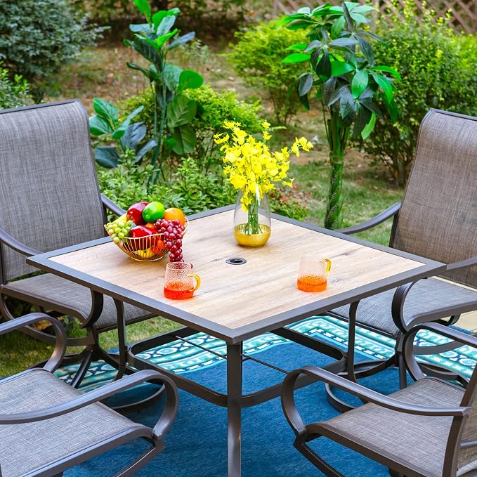 PHI VILLA Patio Dining Table for Outside, Premium PVC Table Top - Image 3