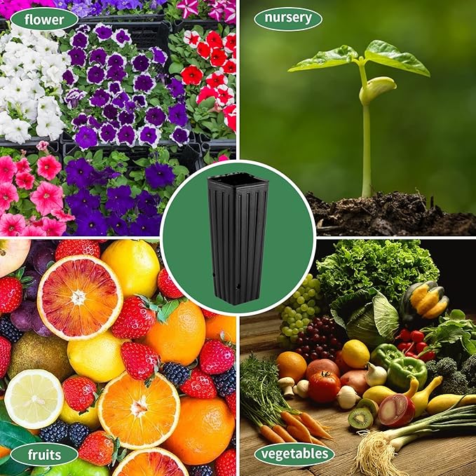 20 Pcs Plastic Deep Nursery Pots, 9.8" Tall Tree Pots, Tall Nursery Tree Pots - Image 6