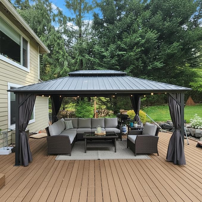 PURPLE LEAF 12'x16' Hardtop Gazebo by PURPLELEAF