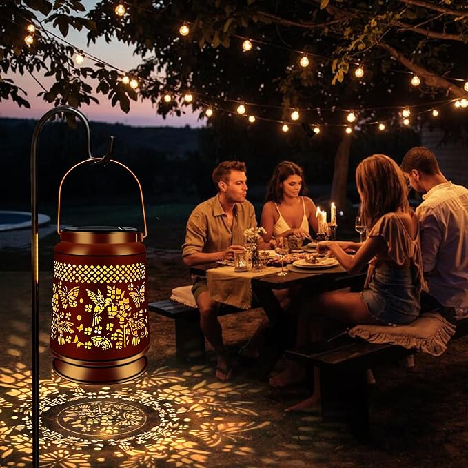 KY&BOSAM Solar Lanterns Outdoor Waterproof Hummingbird & Butterfly Lantern - Image 6