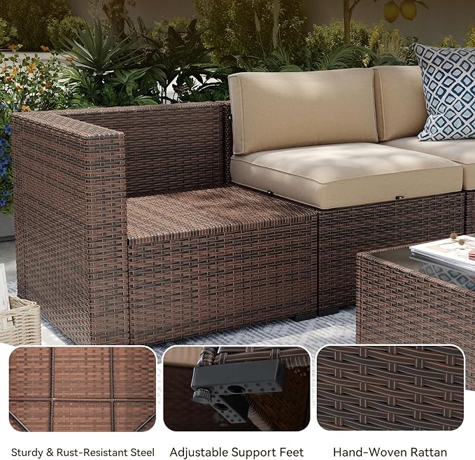 Aoxun Patio Furniture Sets, 14-Piece Outdoor Patio Furniture - Image 6