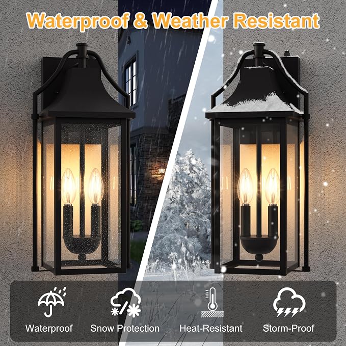  Outdoor Wall Sconce Fixture, Dusk to Dawn Patio Lights Waterproof - Image 7
