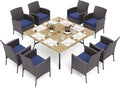 PHI VILLA 9 Pieces Square Outdoor Dining Set by PHIVILLAThepioneerofcomfortablehouseholdsupplies