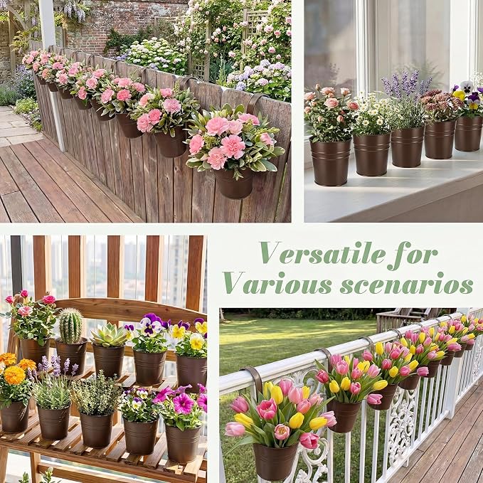 HowRU Hanging Flower Pots, Railing Planter Box - Image 7
