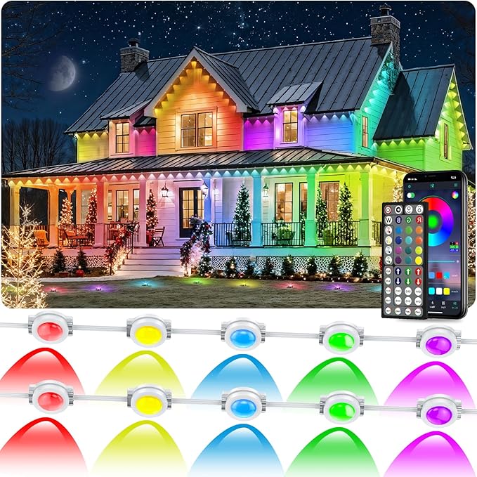 150FT Permanent Outdoor RGB Lights, IP67 Waterproof Smart Eave Lighting by Unknown
