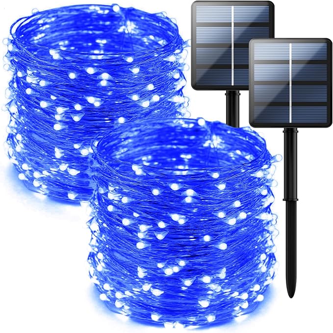 2-Pack 200 LED Solar Fairy Lights Outdoor, Upgraded Oversize Lamp Beads & Super by Selarlyt