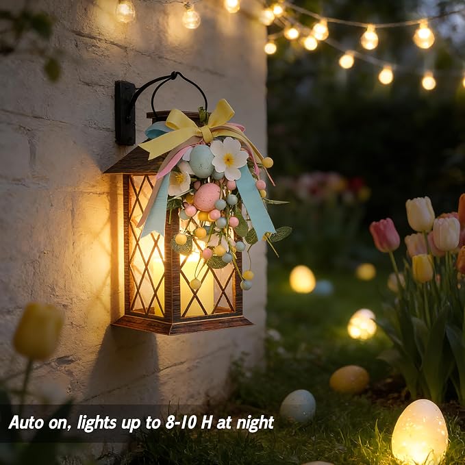 Easter Solar Lanterns Outdoor Waterproof, Hanging Spring and Easter Lantern - Image 3