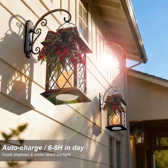 Christmas Solar Lanterns Outdoor Waterproof, Christmas Hanging Lantern - Image 3