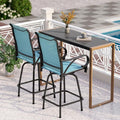 PHI VILLA 3 Piece Outdoor Bar Set, High Top Patio Bistro Table and Bar Chairs by PHIVILLAThepioneerofcomfortablehouseholdsupplies