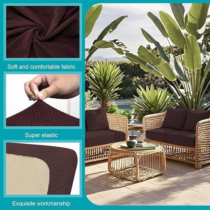 12Pcs Stretch Patio Cushion Covers, Outdoor Couch Covers Replacement, Outdoor - Image 3